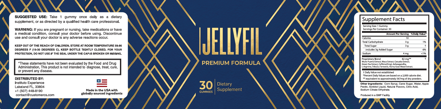 JellyFil Supplement Facts label